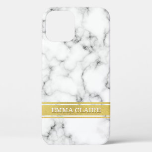 Marble Pattern met Gold Name Bord Case-Mate iPhone Case