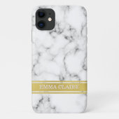 Marble Pattern met Gold Name Bord Case-Mate iPhone Case (Achterkant)