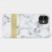 Marble Pattern met Gold Name Bord Case-Mate iPhone Case (Achterkant (horizontaal))