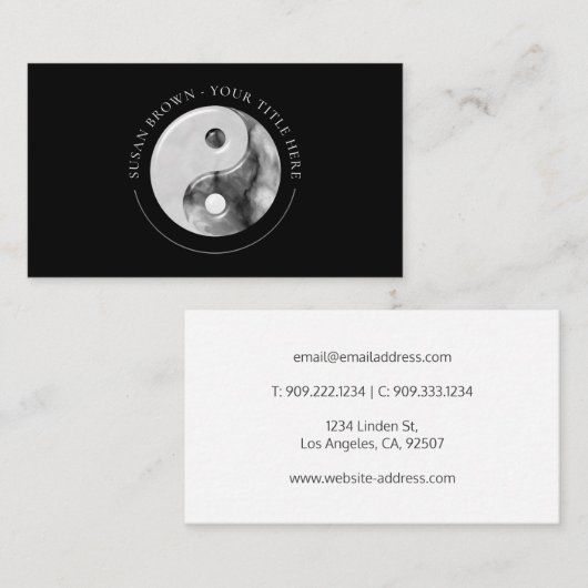 Marble Pattern Yin Yang Visitekaartje (Voorkant / Achterkant)