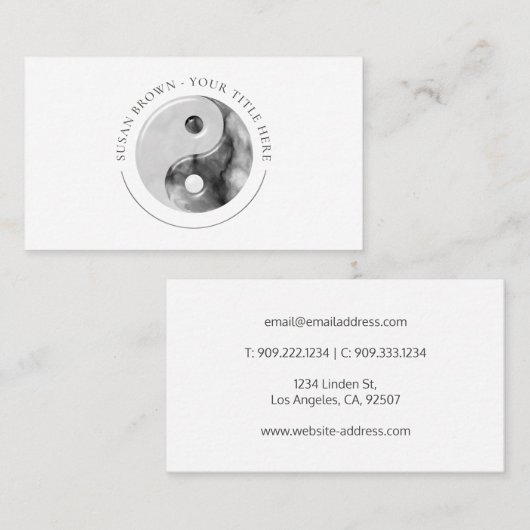 Marble Pattern Yin Yang Visitekaartje (Voorkant / Achterkant)
