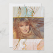 Marble peach Gold granite geometrische verjaardags Kaart (Achterkant)