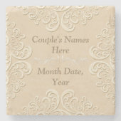 Marble Personalized Wedding Onderzetters (Voorkant)