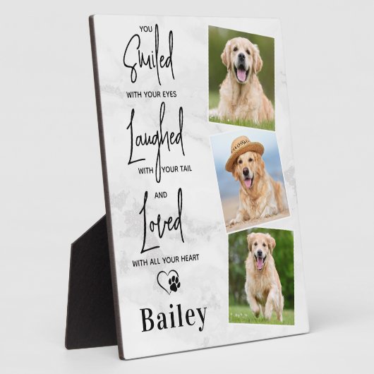Marble Pet Dog Memorial Gepersonaliseerd Foto Coll Fotoplaat (Zijkant)
