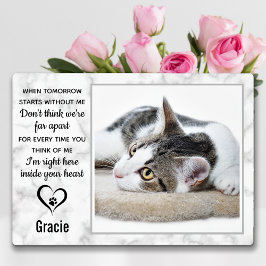 Marble Pet Loss Keepomwille Cat Memorial Fotoplaat