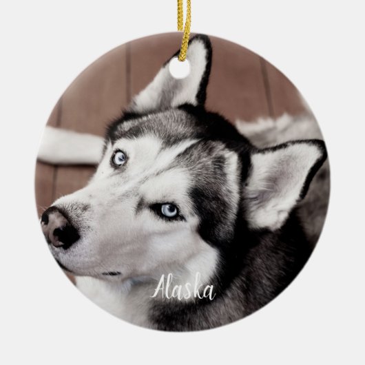 Marble Pet Loss Quote Dog Foto Pet Memorial Keramisch Ornament (Voorkant)