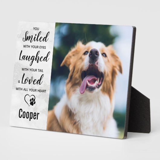 Marble Pet Loss Remembrance Keepomwille Pet Memori Fotoplaat (Zijkant)