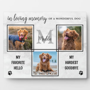 Marble Pet Memorial in Loving Memory 3 Photo Plaq Fotoplaat