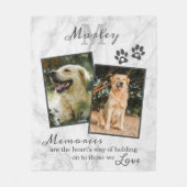 Marble Pet Memorial Sympathie Foto Fleece Deken (Voorkant)