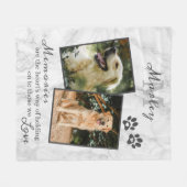 Marble Pet Memorial Sympathie Foto Fleece Deken (Voorkant (Horizontaal))