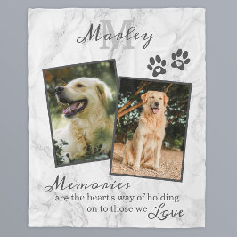 Marble Pet Memorial Sympathie Foto Fleece Deken