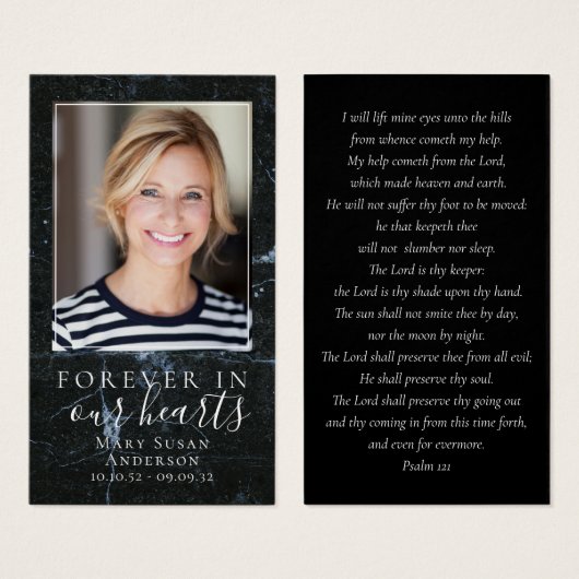 Marble Photo Funeral Memorial Prayer Card Visitekaartje (Voorkant /achterkant)