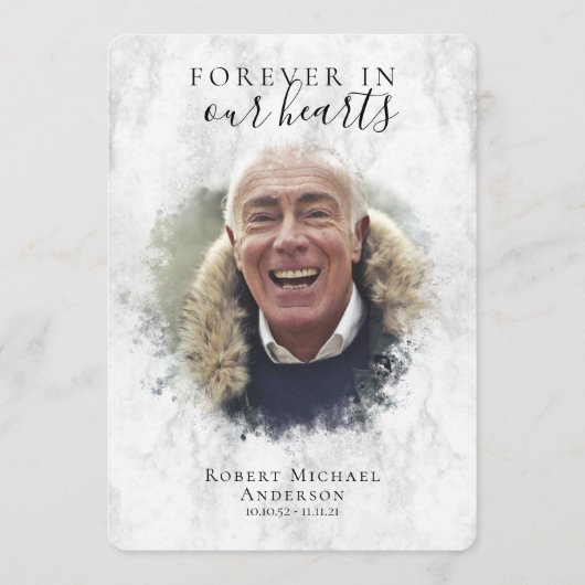 Marble Photo Funeral Programme Programmakaart (Voorkant)