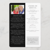 Marble Photo Funeral Programme Programmakaart (Achterkant)