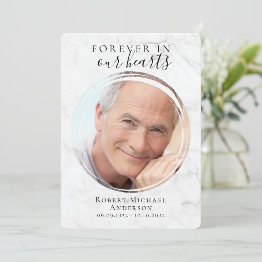 Marble Photo Funeral Programme Programmakaart (Staand voorkant)