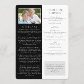 Marble Photo Funeral Programme Programmakaart (Achterkant)