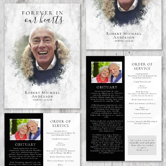 Marble Photo Funeral Programme Programmakaart