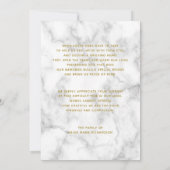 Marble Photo Memorial Gold Sympathie Bedankkaart (Achterkant)