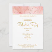 MARBLE PINK ABSTRACT GOLD CUSTOM INVITATION KAART (Voorkant)