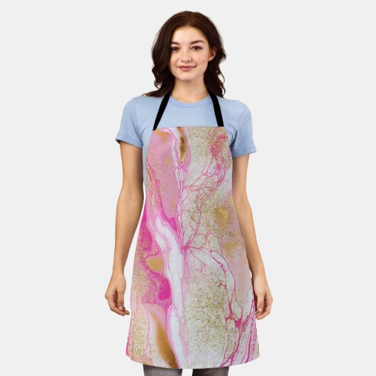 Marble Pink Black Gold Schort (Gedragen)