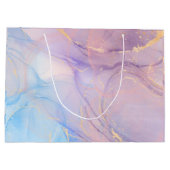 Marble Pink Blue & Gold Business Card Groot Cadeauzakje (Achterkant)