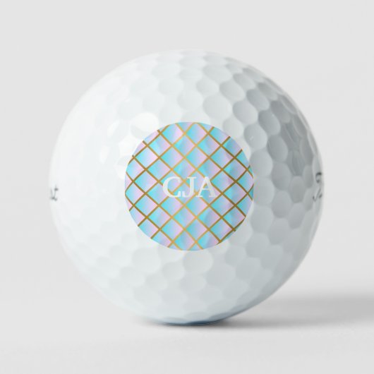 MARBLE PINK BLUE GOLD FINE SPOT CUSTOM GOLF BALLS GOLFBALLEN (Voorkant)