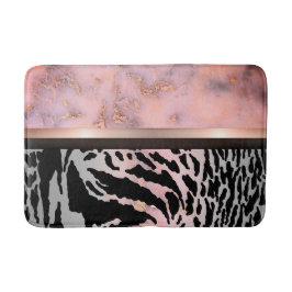 Marble Pink Chic Tiger Safari Print Badmat