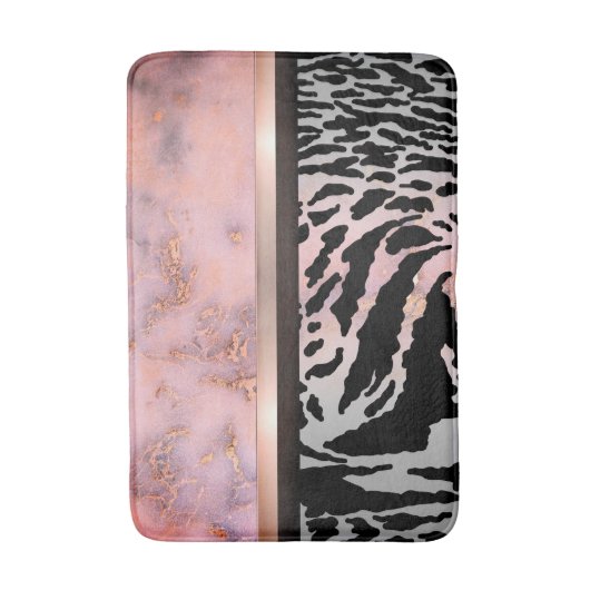 Marble Pink Chic Tiger Safari Print Badmat (Voorkant Verticaal)