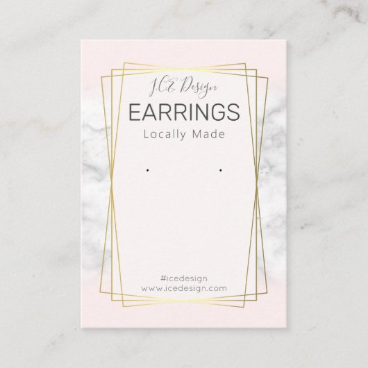 Marble Pink Gold Lijst Earbelt Display Packaging Visitekaartje (Voorkant)
