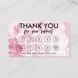 Marble Pink Makeup Hair Bedankt Loyalty Card Visitekaartje