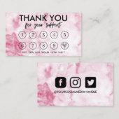 Marble Pink Makeup Hair Bedankt Loyalty Kaart Visitekaartje (Voorkant / Achterkant)