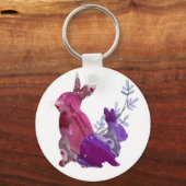 Marble Pink Paarse Easter Spring Bunny Rabbit Sleutelhanger (Voorkant)