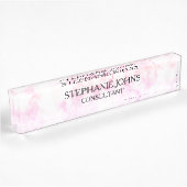 Marble Pink White Pattern Monogram Name Girly Naambordje
