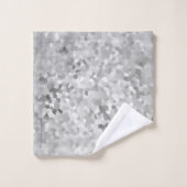 MARBLE PIXELATED GRAY SILVER CUSTOEL TOWEL SET BAD HANDDOEK (Wasdoekje)