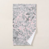 MARBLE PIXELATED GRAY SILVER PINK CUSTOEL TOWEL SE BAD HANDDOEK (Handdoek)