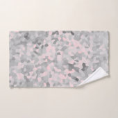 MARBLE PIXELATED GRAY SILVER PINK CUSTOEL TOWEL SE BAD HANDDOEK (Handdoek)
