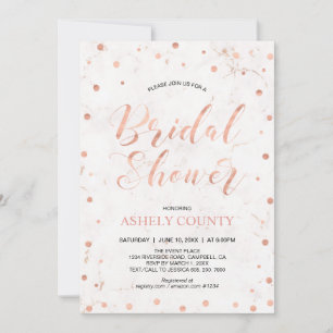 Marble & Polka dot, Modern Roos Gold Vrijgezellenf Kaart