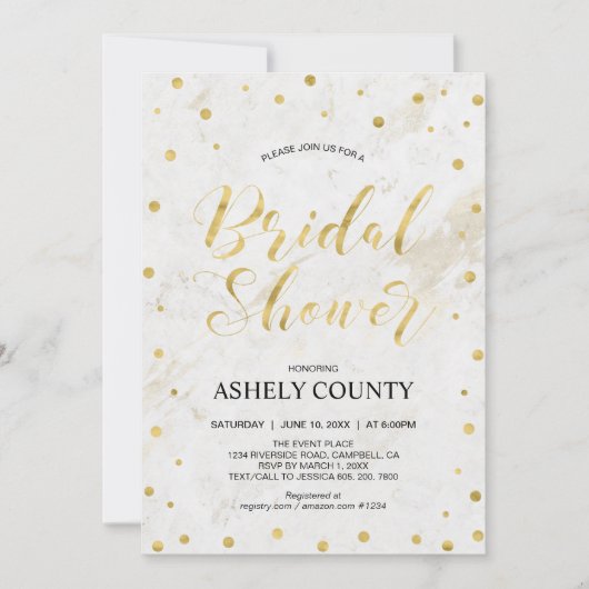 Marble & Polka dot | Modern Script-Vrijgezellenfee Kaart (Voorkant)