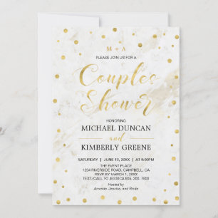 Marble & Polka dot   Moderne bruiloft voor paren Kaart