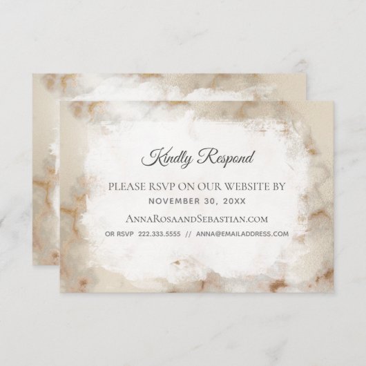 *~* Marble QR code Website AR2 Weddenschap RSVP  Informatiekaartje (Voorkant / Achterkant)