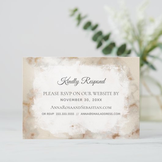 *~* Marble QR code Website AR2 Weddenschap RSVP  Informatiekaartje (Staand voorkant)