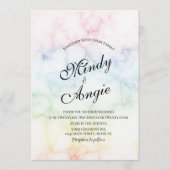 Marble Rainbow Gay Script Wedding Kaart (Voorkant)