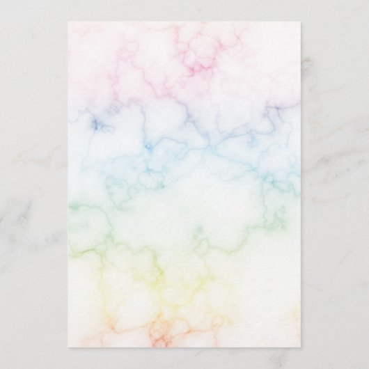 Marble Rainbow Gay Script Wedding Kaart (Achterkant)