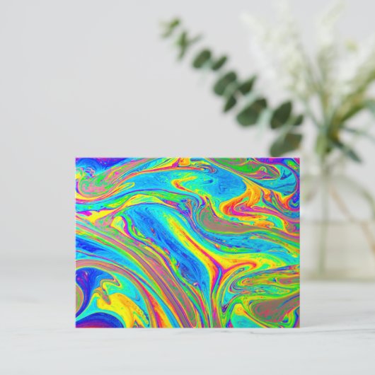 Marble Rainbow Swirls Bright en mooi Briefkaart (Staand voorkant)