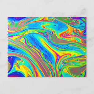 Marble Rainbow Swirls Bright en mooi Briefkaart