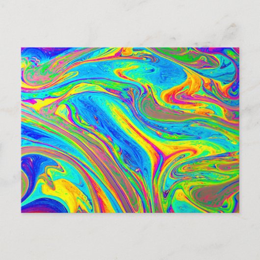 Marble Rainbow Swirls Bright en mooi Briefkaart (Voorkant)