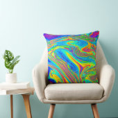 Marble Rainbow Swirls Bright en mooi Kussen (Stoel)