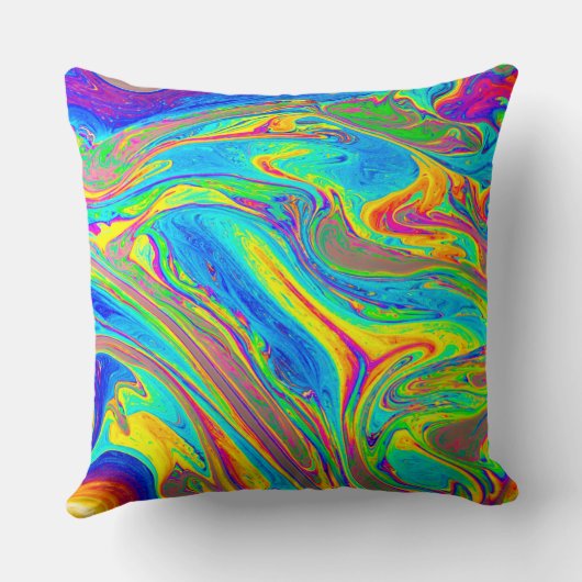 Marble Rainbow Swirls Bright en mooi Kussen (Achterkant)