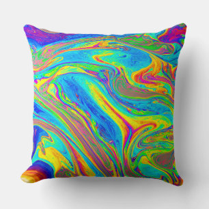 Marble Rainbow Swirls Bright en mooi Kussen