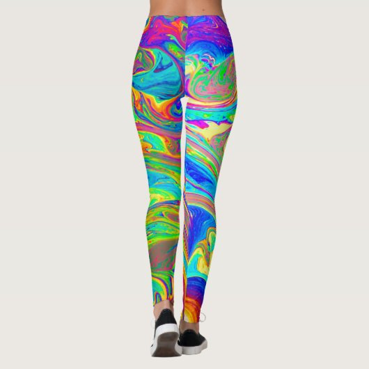 Marble Rainbow Swirls Bright en mooi Leggings (Achterkant)